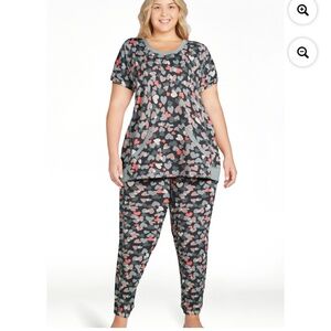 Secret Treasures Women’s Multi Colored Hearts 3 PC Pajama Set Size Large NWT